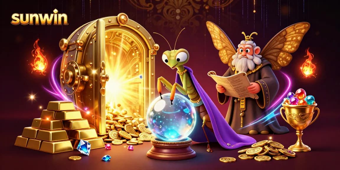 Engage in sunwin gaming with a mystical fortune teller and treasures galore.