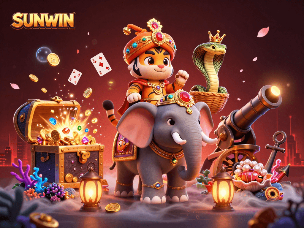 SUNWIN platform immerses players in a vibrant 3D gambling world filled with jewels and action.
