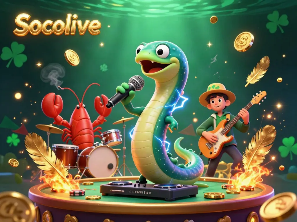 Socolive offers an electrifying gaming experience with lively underwater casino characters entertaining viewers.