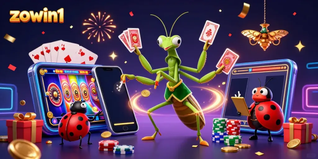 Experience the vibrant world of zowin1 featuring a giant card sharp and pit boss in action-packed casino fun.