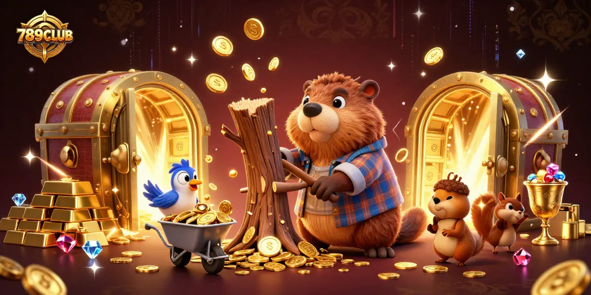Experience thrilling wins at 789CLUB with golden coins raining down in this vibrant illustration.
