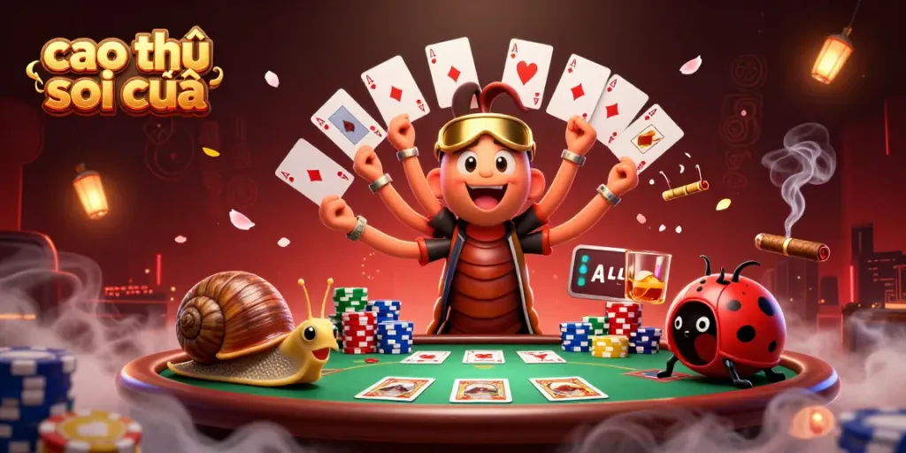 Experience the thrill of cao thủ soi cầu with a vibrant 3D casino illustration featuring exciting characters.