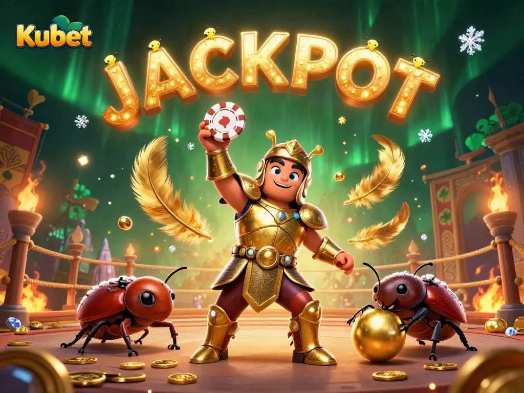 Kubet players celebrating a big jackpot win in a vibrant, dynamic 3D casino scene.
