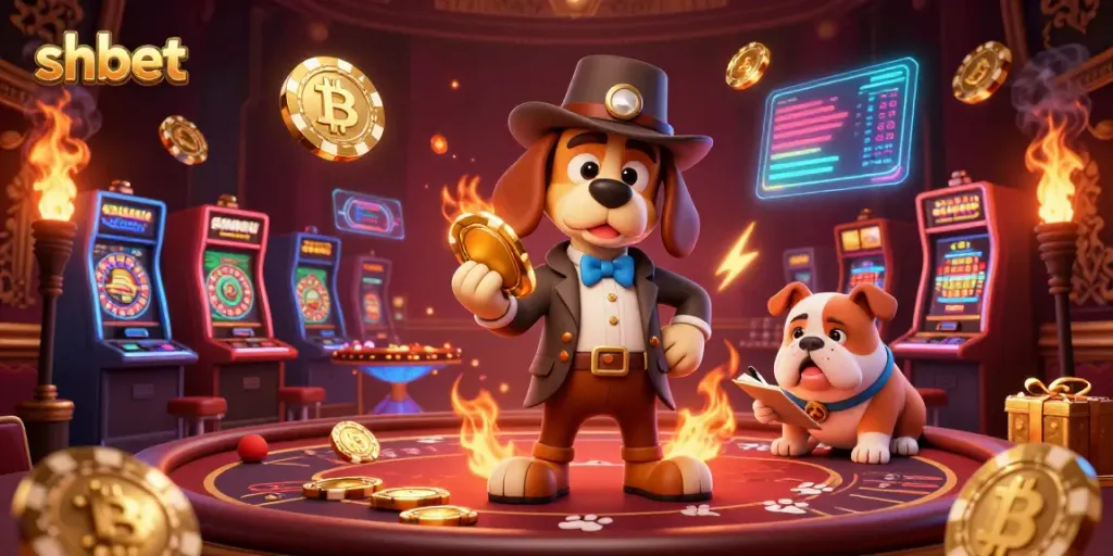 Engage with shbet's vibrant casino scene featuring a detective and treasure clues.