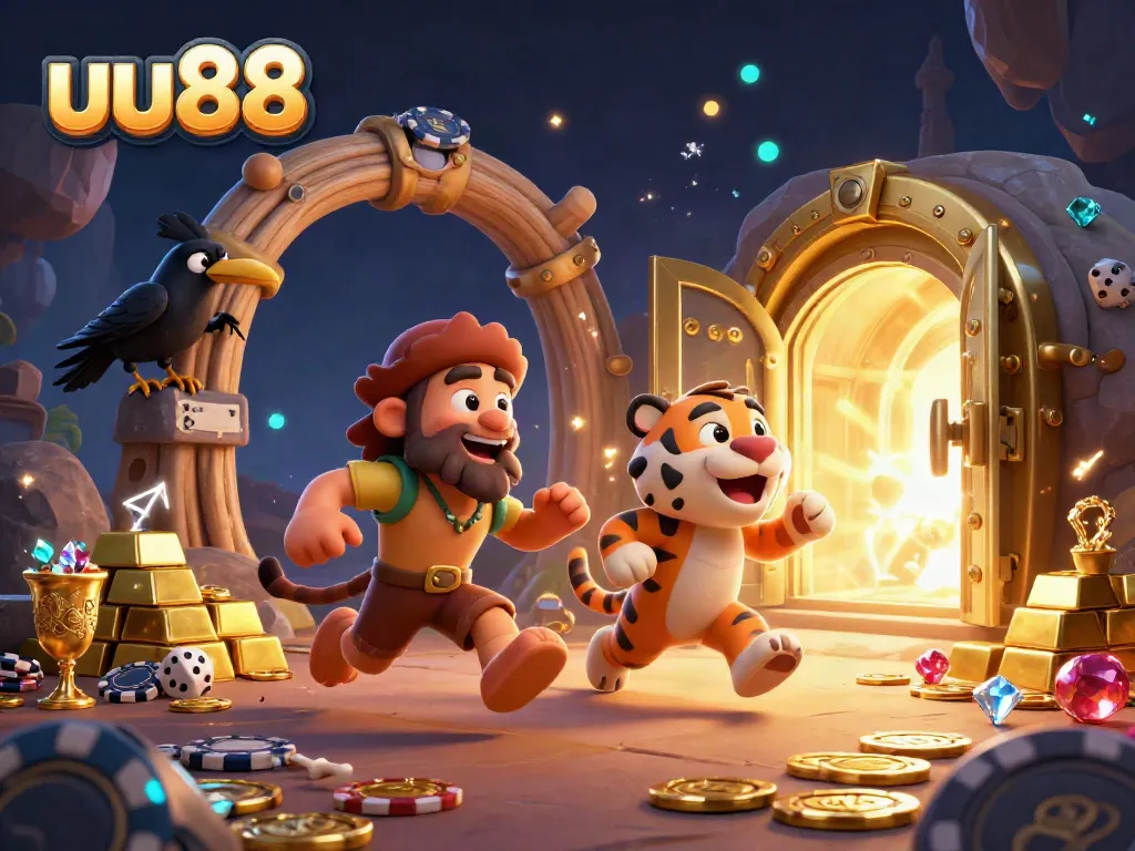 Experience winning moments at the uu88 casino with vibrant treasures, casino elements, and an exciting atmosphere.