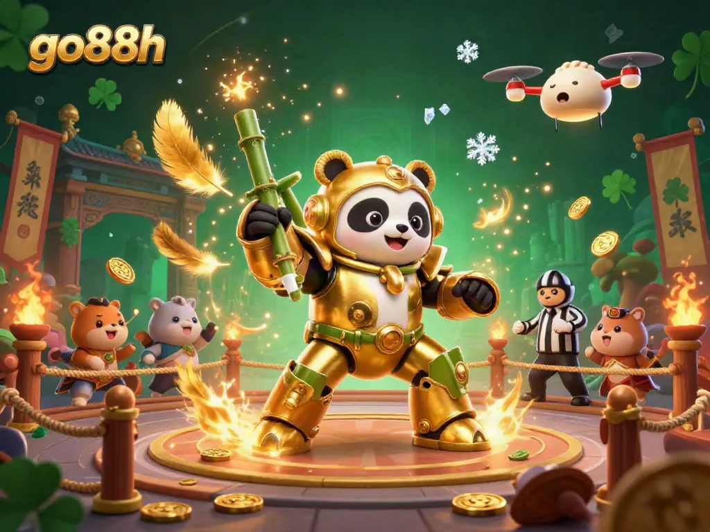 Engage with go88h's thrilling gaming experience in a vibrant 3D arena filled with excitement.