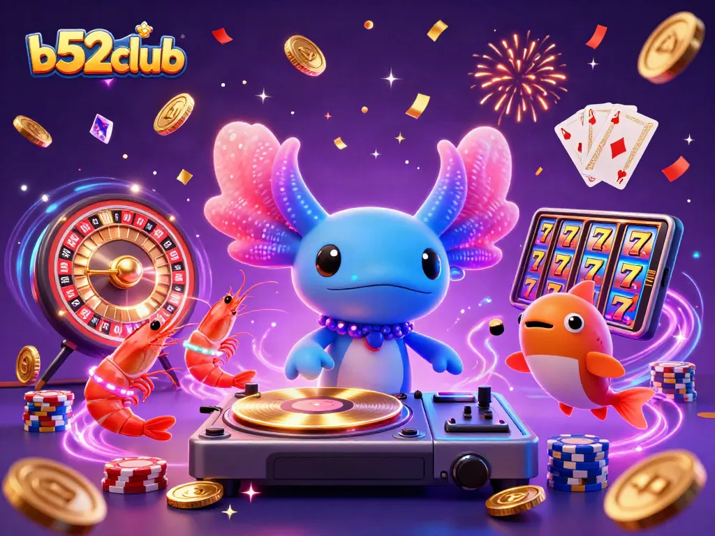 Spin the reels and win big at b52club with vibrant 3D casino celebration!