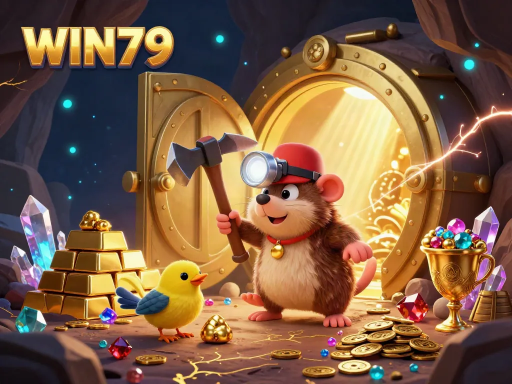 Spin and win with the dynamic treasures of WIN79 in this exciting gambling scene.
