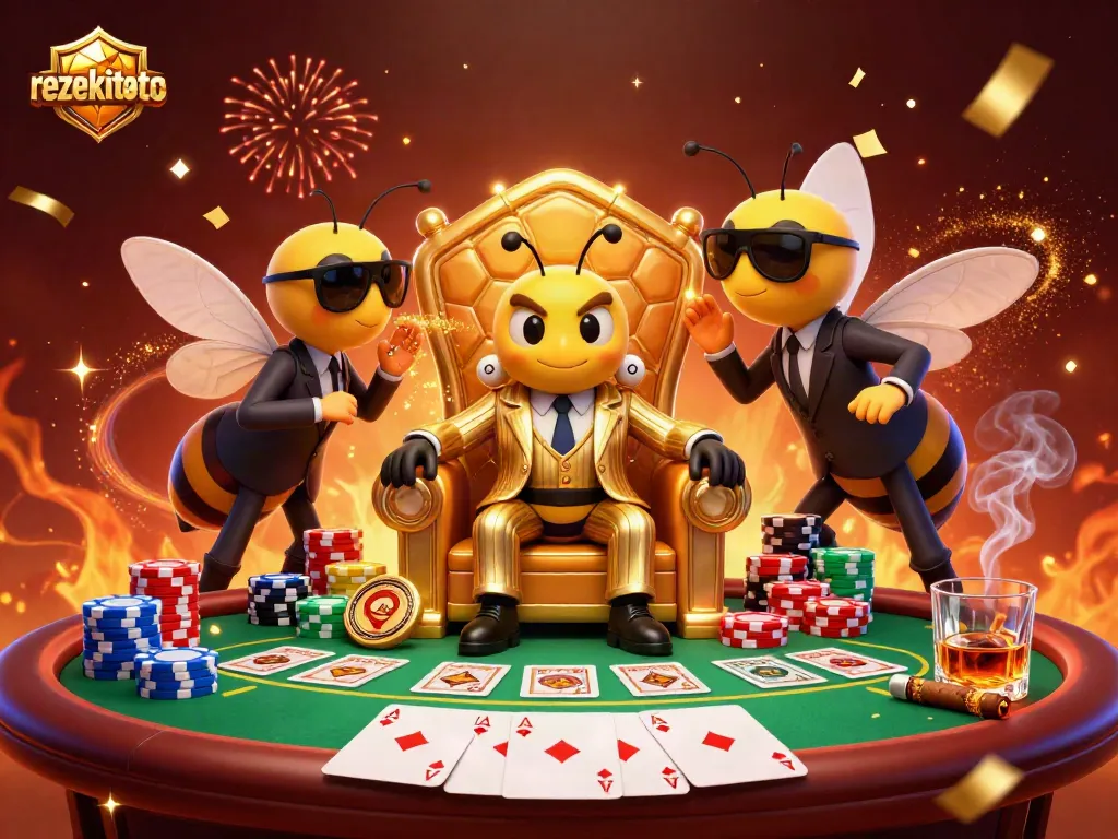 Experience the exciting gameplay at rezekitoto with a vibrant casino atmosphere featuring bumblebee characters.