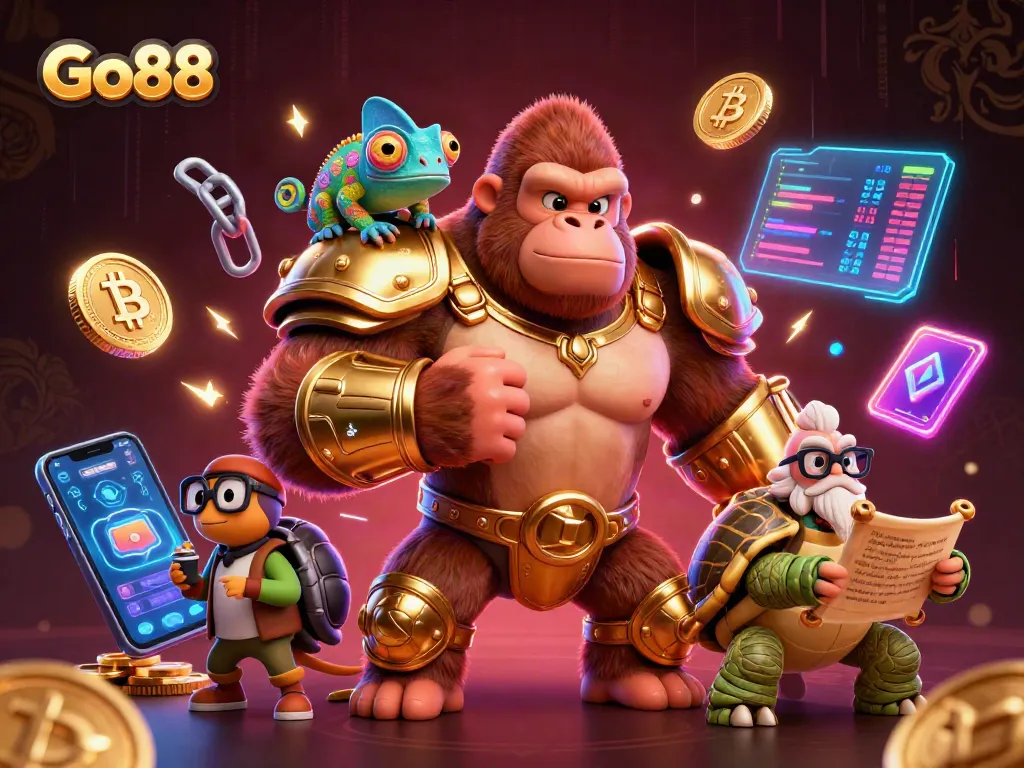 Engage with Go88's vibrant casino scene featuring unique characters and dynamic elements.