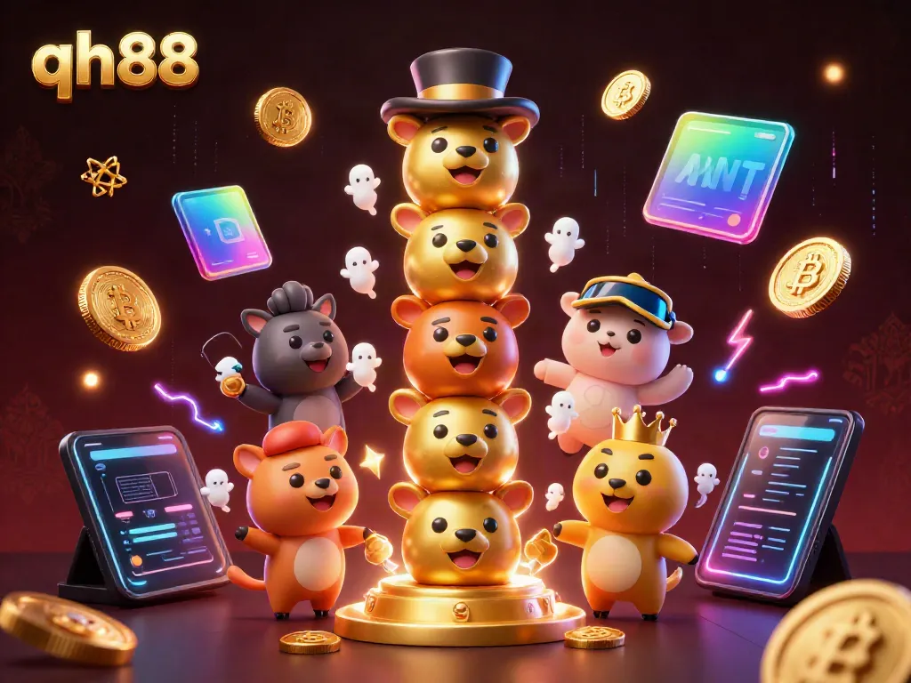 Spin the reels of qh88's virtual casino with vibrant 3D animations and engaging game elements.