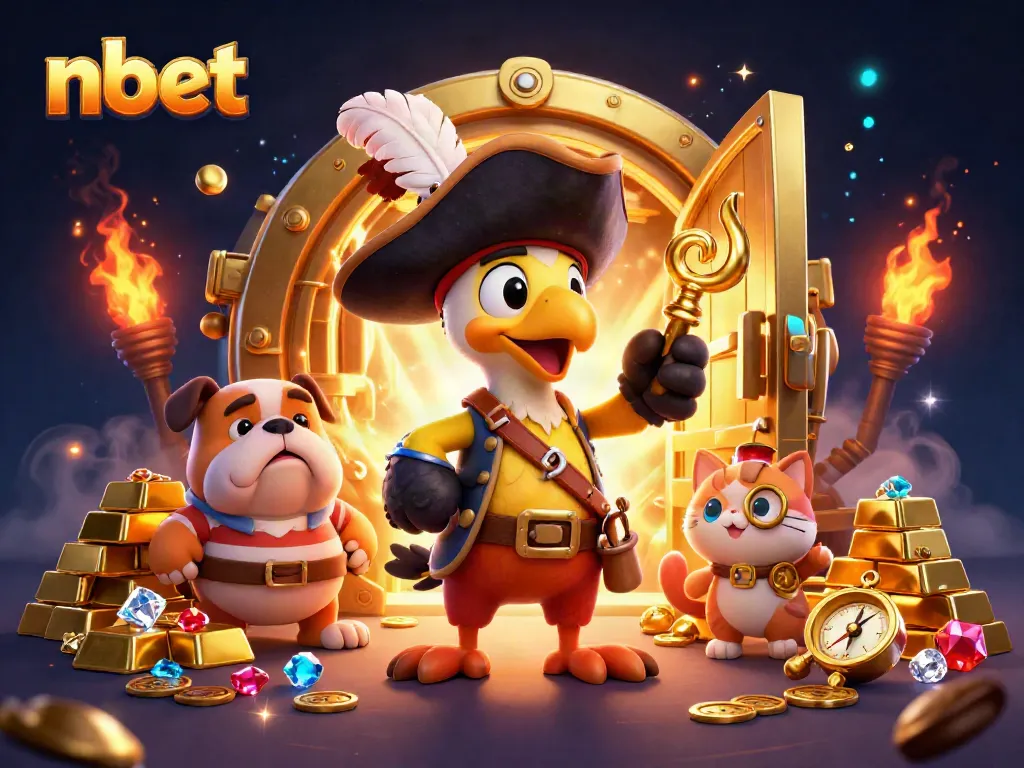 Experience thrilling action at nbet with vibrant casino characters and dazzling treasures.