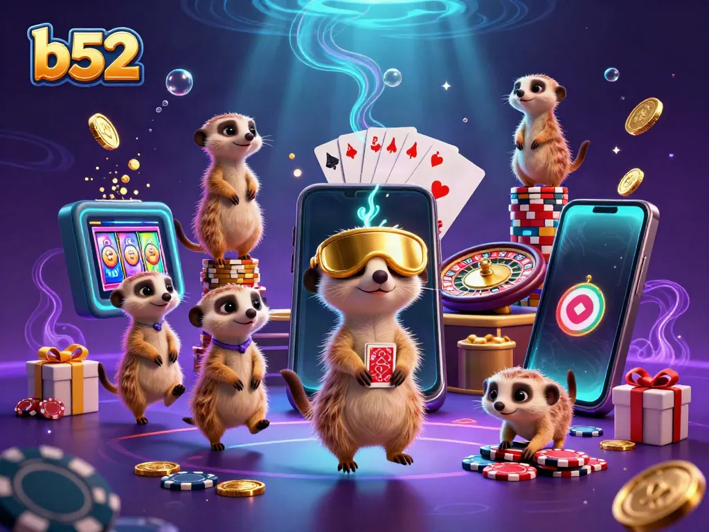 Engage in exciting b52 casino action with meerkats running a vibrant gaming operation.