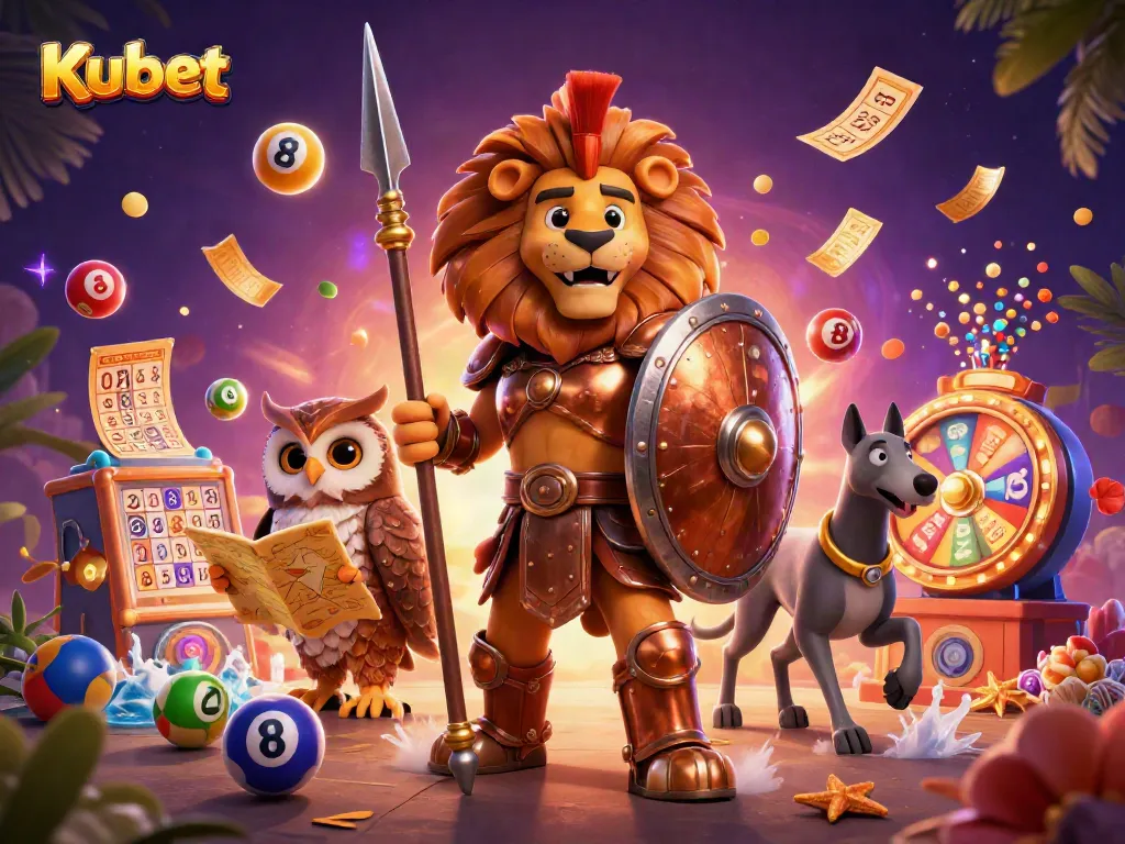 Kubet brings excitement to life with a stunning casino illustration featuring vibrant games and dynamic action.