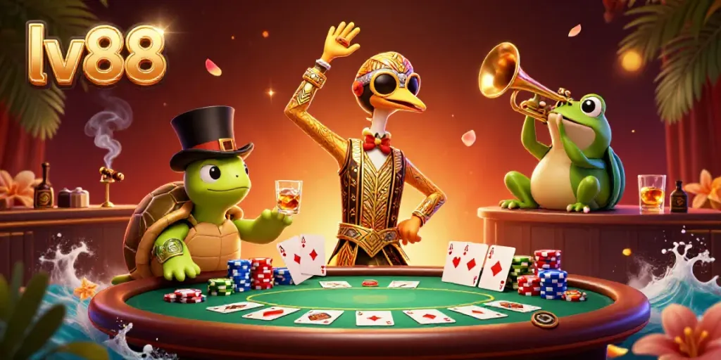 Engage with thrilling casino entertainment at lv88 with vibrant characters and poker action.