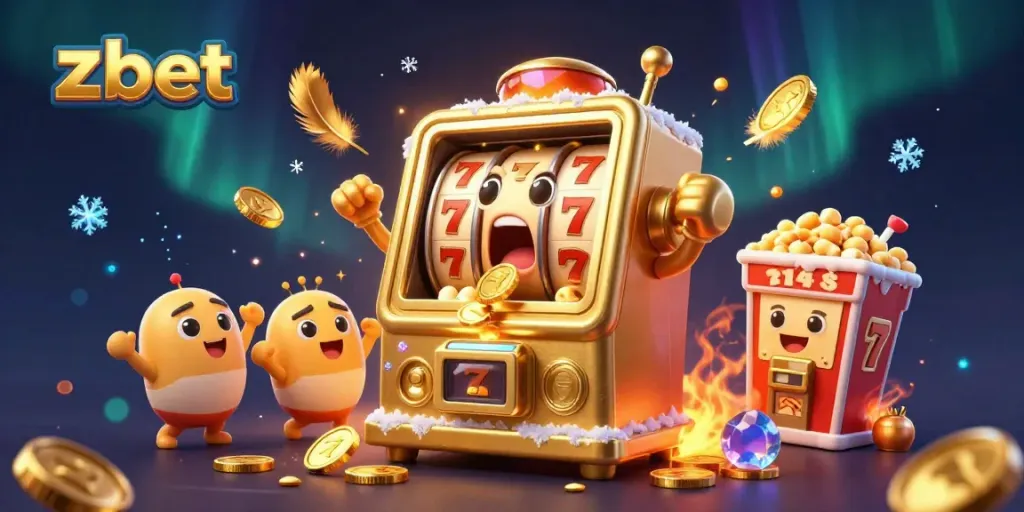 Experience vibrant zbet action with a jackpot-winning slot machine and exciting casino elements animated.