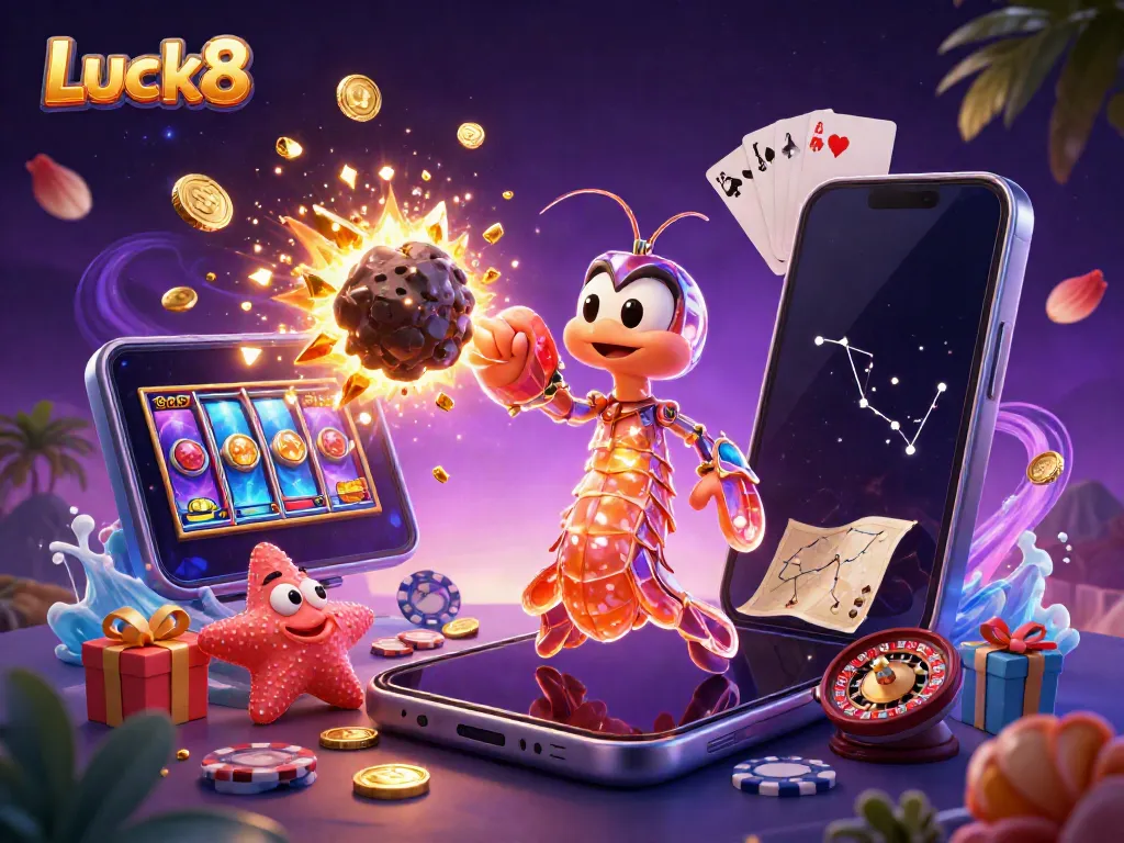 Experience thrilling gameplay at Luck8 with a galactic samurai and treasure-filled visuals.